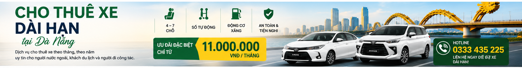 Mai Linh Car Rental - Cho thuê xe dài hạn tại Đà Nẵng, từ 11.000.000 VNĐ/tháng